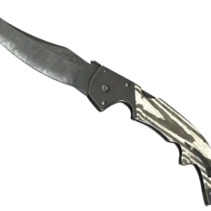 ★ Falchion Knife | Black Laminate (Well-Worn)