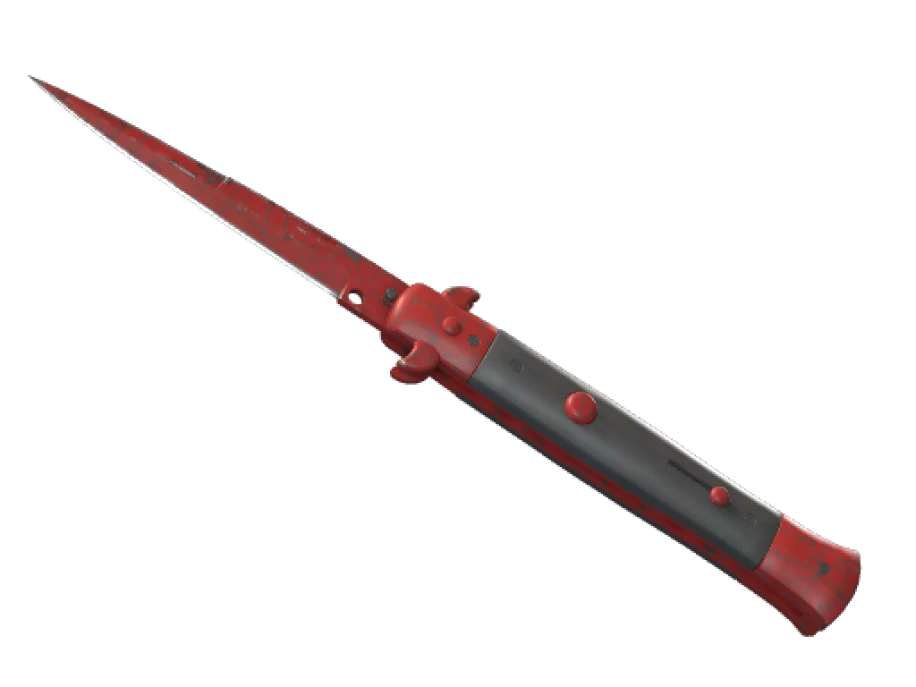 ★ Stiletto Knife | Crimson Web (Well-Worn)